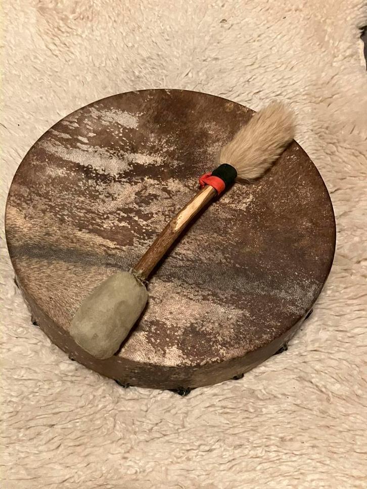 Sjamanendrum 31 cm, inclusief klopper en leren tas, Muziek en Instrumenten, Percussie, Zo goed als nieuw, Ophalen of Verzenden