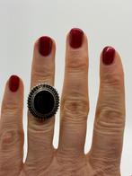 A702 Prachtige zilveren onyx ring maat 15,5, Ophalen of Verzenden, Kleiner dan 17, X, Met edelsteen