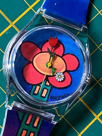 Nieuw & Ongebruikt 90’s Dadara Flower Building Horloge beschikbaar voor biedingen