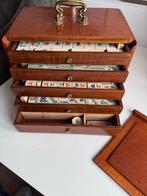 Antiek Mahjong spel in fantastische kist Been Bamboe majong, Antiek en Kunst, Ophalen of Verzenden