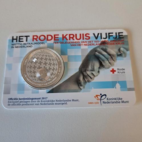 Het Rode Kruis Vijfje 2017 - KNM unc kwaliteit coincard, Postzegels en Munten, Munten | Nederland, Losse munt, Euro's, Koningin Beatrix