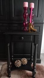 Stoer & Sobermat zwarte sidetable, 50 tot 100 cm, Ophalen of Verzenden, Grenenhout, 25 tot 50 cm