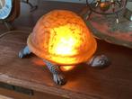 Tafellamp, lamp, schildpad, brons, glas, vintage, Ophalen