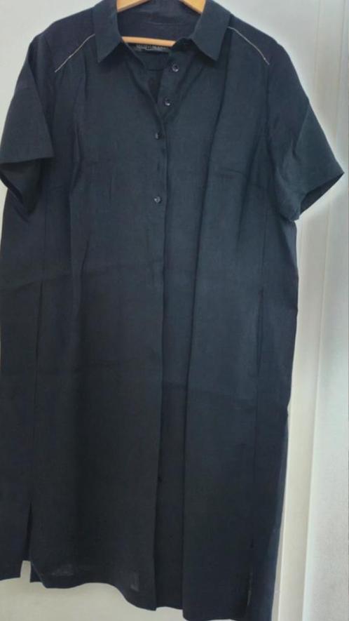 Jurk linnen blauw 44/46 - 48 Marina Rinaldi, Kleding | Dames, Jurken, Nieuw, Maat 46/48 (XL) of groter, Blauw, Onder de knie, Verzenden