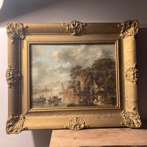 Vintage prent in vergulde lijst, Antiek en Kunst, Kunst | Schilderijen | Klassiek, Ophalen