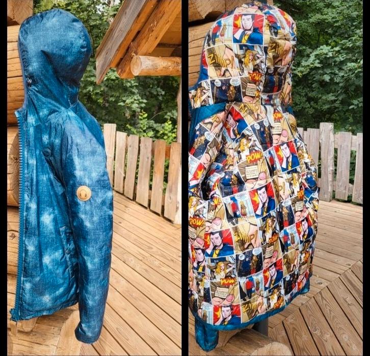 80DB Original jas – maat S – comic stijl, blauw, strips, Kleding | Heren, Jassen | Winter, Gedragen, Maat 46 (S) of kleiner, Blauw