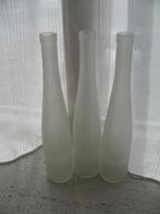 Hoge Smalle Vaas Matglas Vintage Set van 3, Ophalen of Verzenden