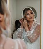 Le Rose bridal bruidsjapon maat M trouw japon klaarmaken, Kleding | Dames, Ophalen, Zo goed als nieuw, Roze, Trouwjurk