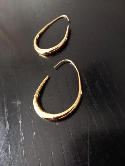 Goudkleurige ovalen oorringen, druppel vorm oorbellen, Sieraden, Tassen en Uiterlijk, Oorbellen, Nieuw, Hangers, Overige materialen