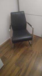 Leren fauteuil, Huis en Inrichting, Fauteuils, Ophalen, Gebruikt, 75 tot 100 cm, Metaal
