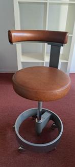 Vintage bureaustoel Siemens bruin leer, Huis en Inrichting, Bureaustoelen, Ophalen of Verzenden, Zo goed als nieuw, Bruin, Bureaufiets