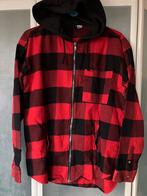 Z.g.a.n# rood-zwart geblokt overhemd blouse#capuchon H&M-38, Maat 38/40 (M), H&M, Ophalen of Verzenden, Zo goed als nieuw