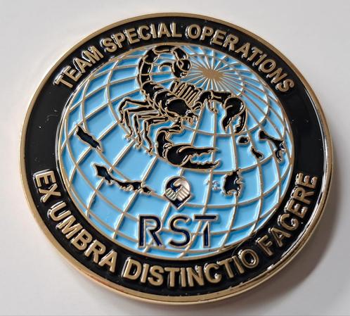 Coin RST, Caribische Nederlanden, Verzamelen, Militaria | Algemeen, Landmacht, Embleem of Badge, Ophalen of Verzenden