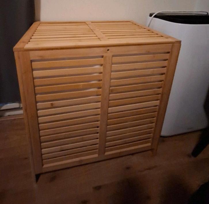 Bamboe wasmand 2 zakken, Huis en Inrichting, Badkamer | Badtextiel en Accessoires, Zo goed als nieuw, Ophalen