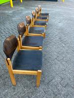 6x polywood  vintage stoelen, jaren 70, Ophalen, Zwart, Zo goed als nieuw, Jaren 70-80