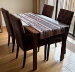 Vier paarse eettafel stoelen, Huis en Inrichting, Tafels | Eettafels, Ophalen, Overige materialen, Minder dan 50 cm, Gebruikt