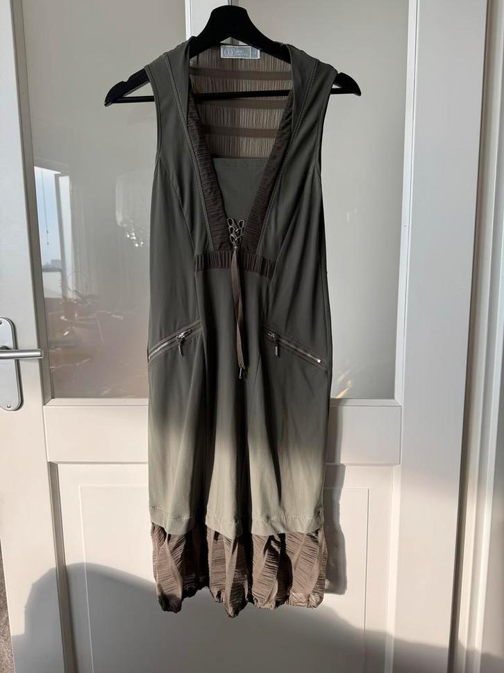 Deca de Vous A Nous Jurk + Jasje - Maat 36, Kleding | Dames, Jumpsuits, Zo goed als nieuw, Maat 36 (S), Groen, Ophalen of Verzenden