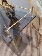 Oud bijzettafeltje, brons met rookglas foto 1 t/m 6, Antiek en Kunst, Ophalen