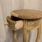 Ronde Bijzettafel - 30 x 30 cm - massief teak - TTM Wonen, TTM Wonen, Meubels – (Perzische) Tapijten en Woonaccessoires, Minder dan 55 cm