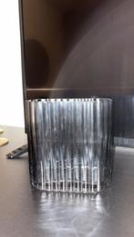 Vaasje ribbel grijs, Ophalen of Verzenden, Zo goed als nieuw, Zwart, Glas