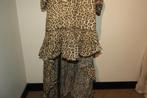 Blumarine jaguar print jurk voorkant kort achterkant langI40, Blumarine, Bruin, Verzenden, Nieuw
