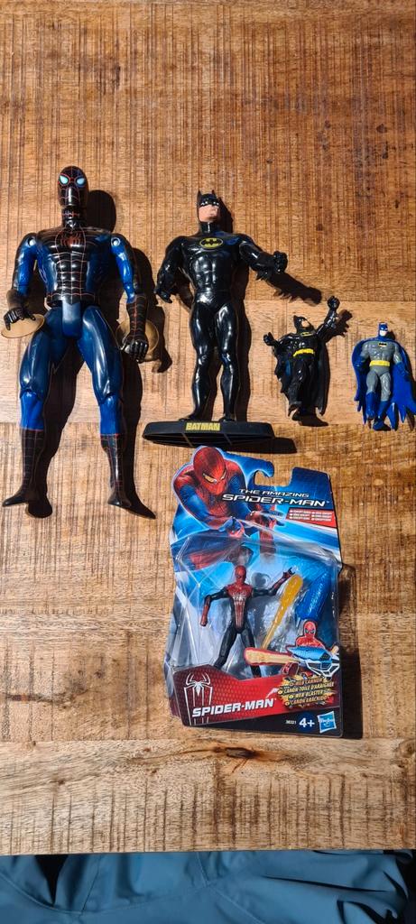 Vintage Batman & Spiderman Figuren Set, Kinderen en Baby's, Speelgoed | Actiefiguren, Gebruikt, Ophalen of Verzenden