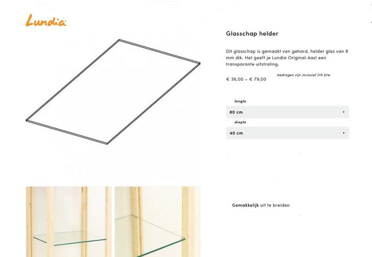Lundia schap glas 80x40 in zeer nette staat, Huis en Inrichting, Kasten | Overige, Zo goed als nieuw, Ophalen