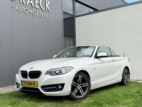 BMW 2-Serie 220i Aut. Sportline leder, Auto's, BMW, Bedrijf, Te koop, 2-Serie, Lederen bekleding, Metallic lak, Open dak, Benzine