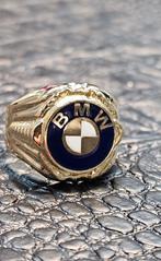 Prachtige BMW 14k gouden ring maat 21.5mm, 20 of groter, Heer, Nieuw, Ophalen of Verzenden