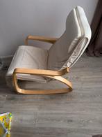 Schommelstoel babykamer - Voetenbankje, Huis en Inrichting, Fauteuils, Ophalen, 75 tot 100 cm, Zo goed als nieuw, 50 tot 75 cm