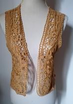 SUPER LEUK okergeel gehaakt gilet mt. S, Ophalen of Verzenden, Nieuw