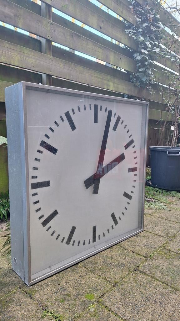 Vintage Industriële XL Stationsklok RDM Rotterdam, Ophalen, Gebruikt, Analoog, Wandklok