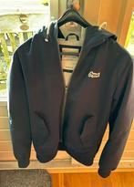 Jack & Jones gevoerde jas donkerblauw maat S met capuchon, Ophalen of Verzenden, Zo goed als nieuw, Maat 46 (S) of kleiner, Blauw