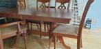 Malaysian wooden dining set with extendable table n 6 chairs, Zo goed als nieuw, Ophalen
