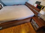 2 persoons bed kersenhout motief, Huis en Inrichting, Slaapkamer | Bedden, 160 cm, Gebruikt, Hout, Ophalen
