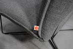 Luxe fauteuil EARL Jess design metaal stof grijs lounge, Ophalen, 75 tot 100 cm, Zo goed als nieuw, Stof