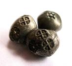 Zilveren Thai/Java  pod duang “Bullet money”, Ophalen of Verzenden, Zilver