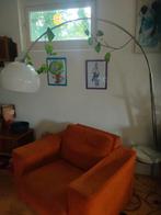 Vintage bollamp met marmeren voet, Huis en Inrichting, Lampen | Vloerlampen, Ophalen, Gebruikt, Minder dan 100 cm