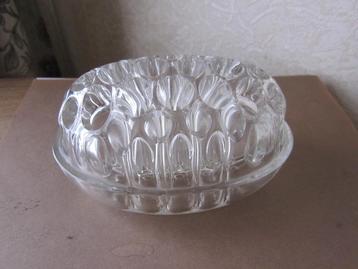 Vintage ovale glas pique fleurs - gemerkt Made in France beschikbaar voor biedingen