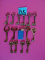 14 x oude antieke blanco kast meubel sleutels sleutel slot, Antiek en Kunst, Curiosa en Brocante, Ophalen of Verzenden