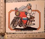 Vintage sticker motoragent strip propaganda defensie, Ophalen of Verzenden, Zo goed als nieuw, Overige typen