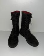 Zwarte Fred De La Bretoniere laarzen met rode binnenkant, Fred De La Bretoniere, Hoge laarzen, Zo goed als nieuw, Zwart