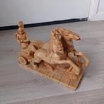Romeinse strijdwagen met paardensculptuur (jaren 50) R.B. De, Antiek en Kunst, Ophalen of Verzenden