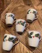 Vic's Kerst Koffiekopjes - Set van 5, Gebruikt, Keramiek, Ophalen of Verzenden, Overige stijlen