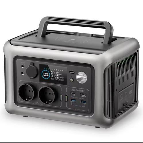 ALLpowers 2x600W powerstation noodstroom.incl 100W paneel., Telecommunicatie, Powerbanks, Nieuw, Ophalen