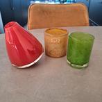 DutZ design glaswerk, tuimelvaasje, waxinelichthouders, Ophalen of Verzenden, Zo goed als nieuw, Glas, Minder dan 50 cm