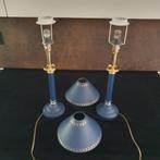 Blauwe lampen - Kastlamp - Bedlamp - Metaal - Losse Kap, Ophalen of Verzenden, Gebruikt, Metaal, Minder dan 50 cm