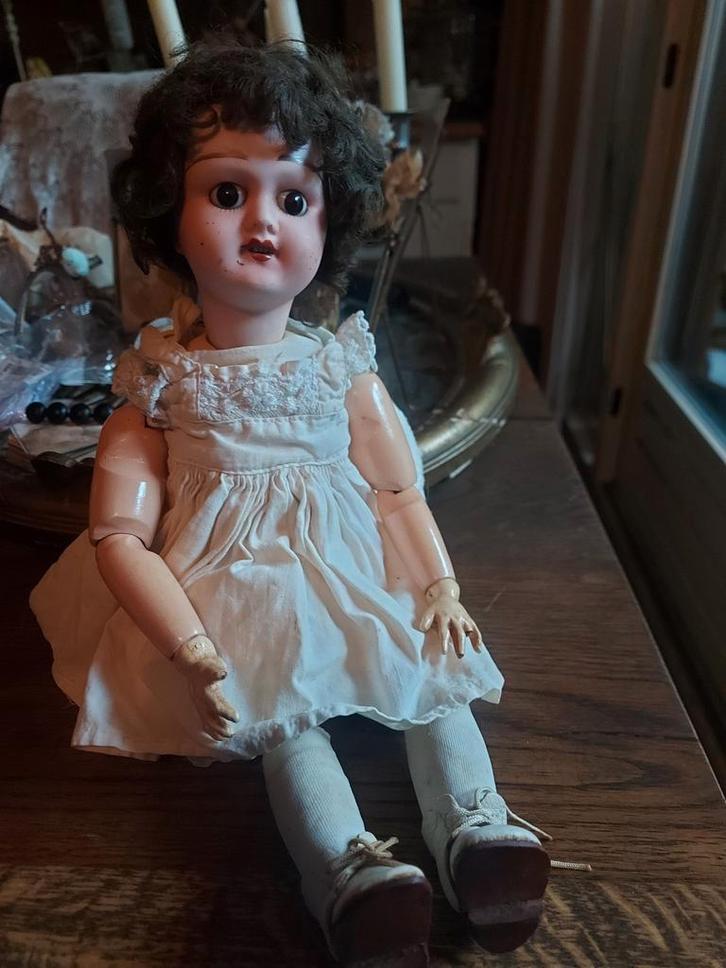 Prachtige oude Franse antieke pop uit Parijs, Verzamelen, Poppen, Gebruikt, Pop, Ophalen of Verzenden