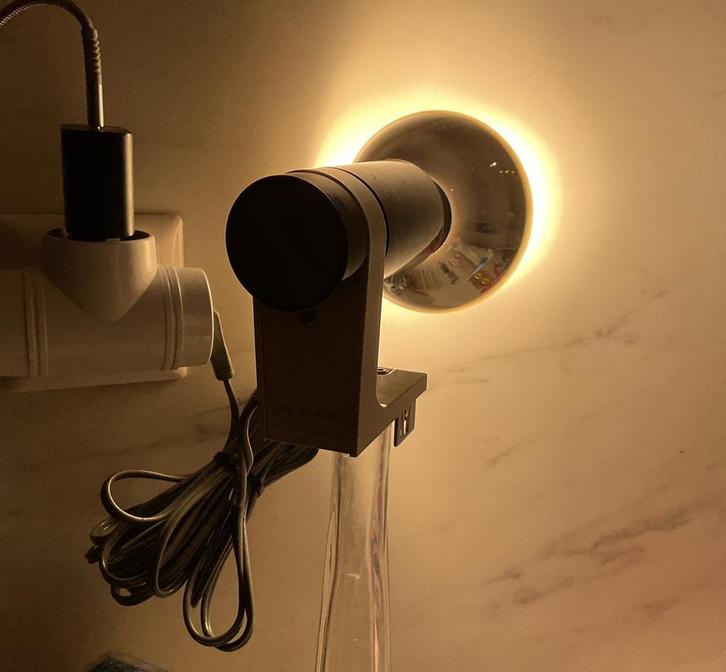 Vintage Agfa Cine-Agfalux 1 lamp – industrieel / retro, Huis en Inrichting, Lampen | Tafellampen, Gebruikt, Minder dan 50 cm, Ophalen of Verzenden