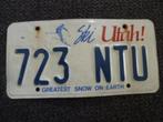 Kentekenplaat licenseplate Utah Ski USA, Verzamelen, Verzenden, Gebruikt, Auto's